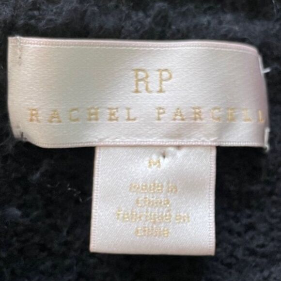 Rachel Parcell Sweater Black Bobble Stitch Crew Neck Pull Over Bishop Sleeves M - Picture 10 of 10